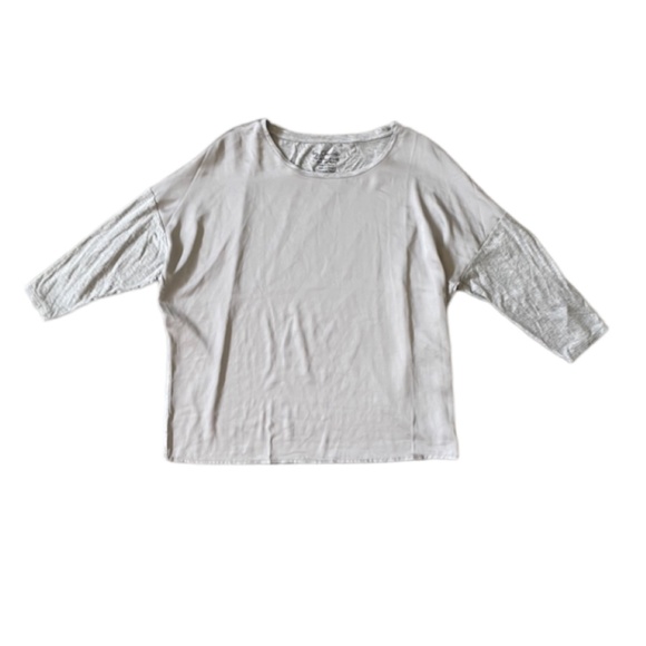 Chico’s Light Grey 3/4 Sleeves Top Size Large New with Tag - Picture 1 of 9